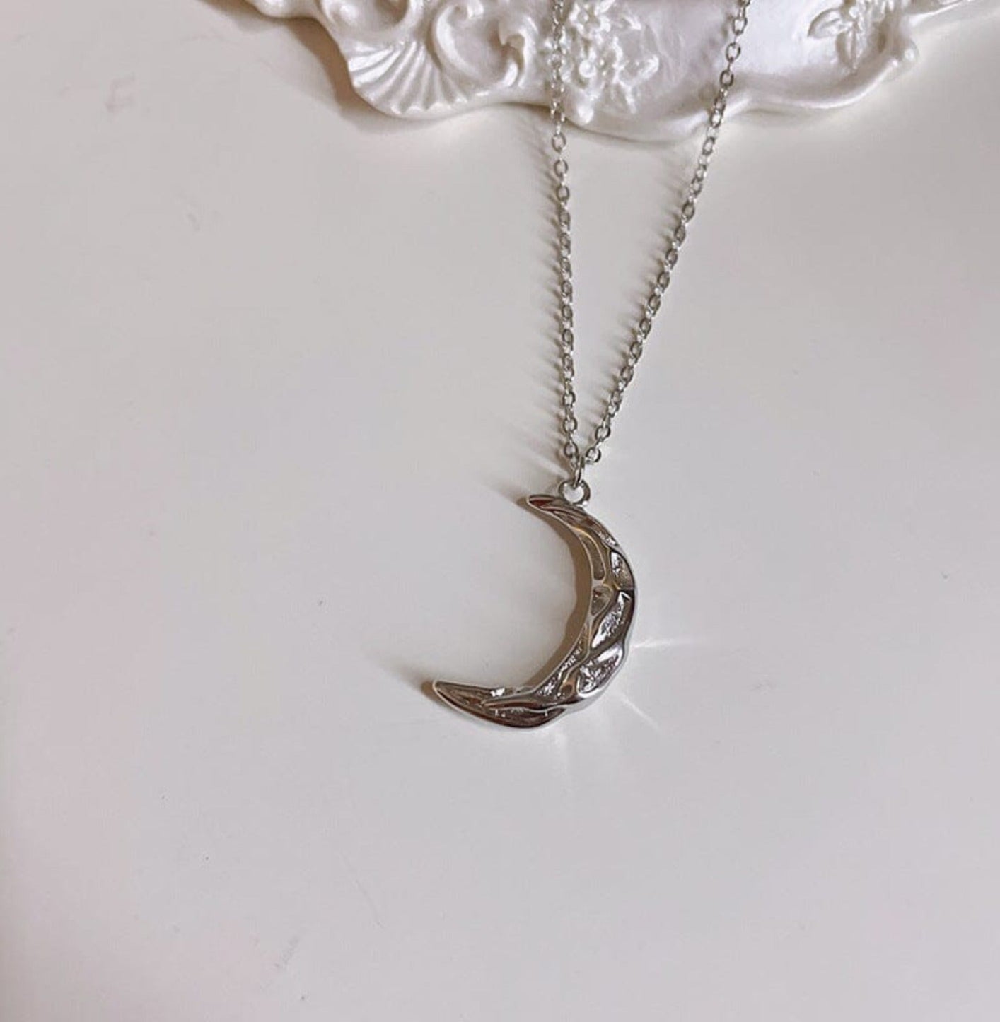 MOON CHARM NECKLACE neck Yubama Jewelry Online Store - The Elegant Designs of Gold and Silver ! Silver 