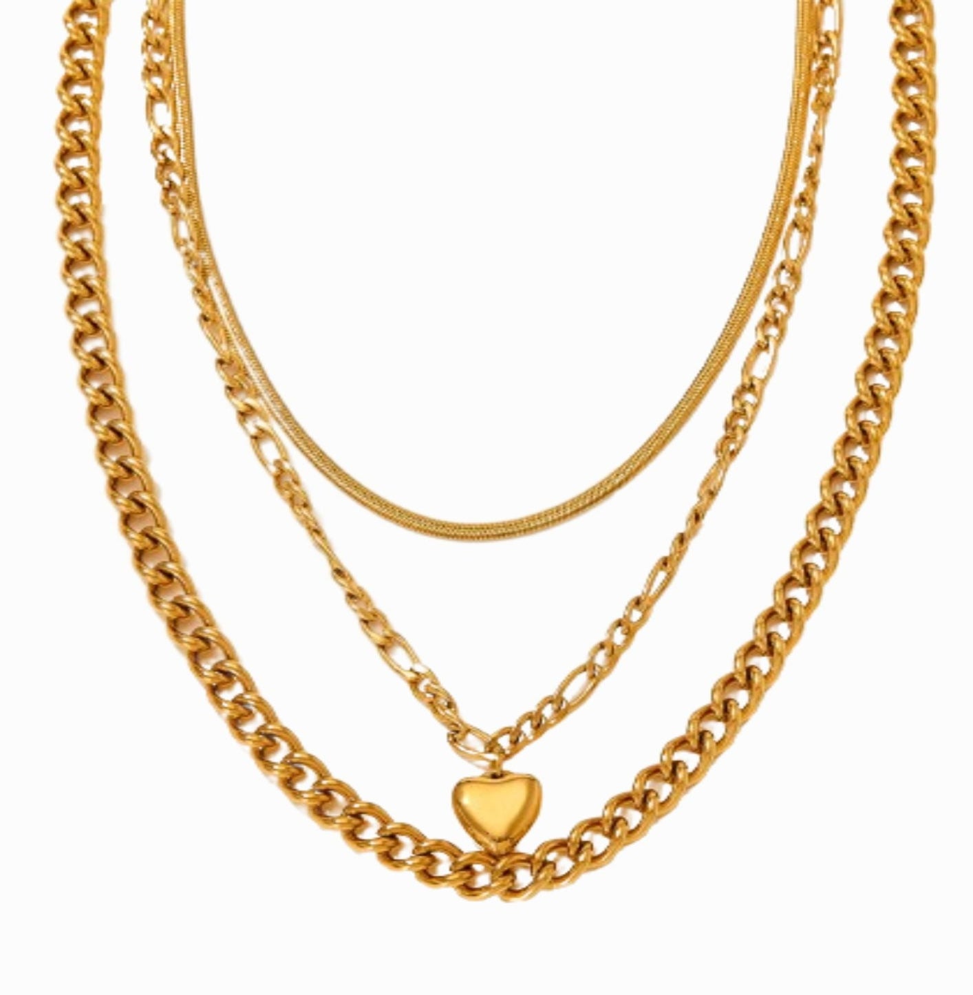 HEART MULTI NECKLACE neck Yubama Jewelry Online Store - The Elegant Designs of Gold and Silver ! 