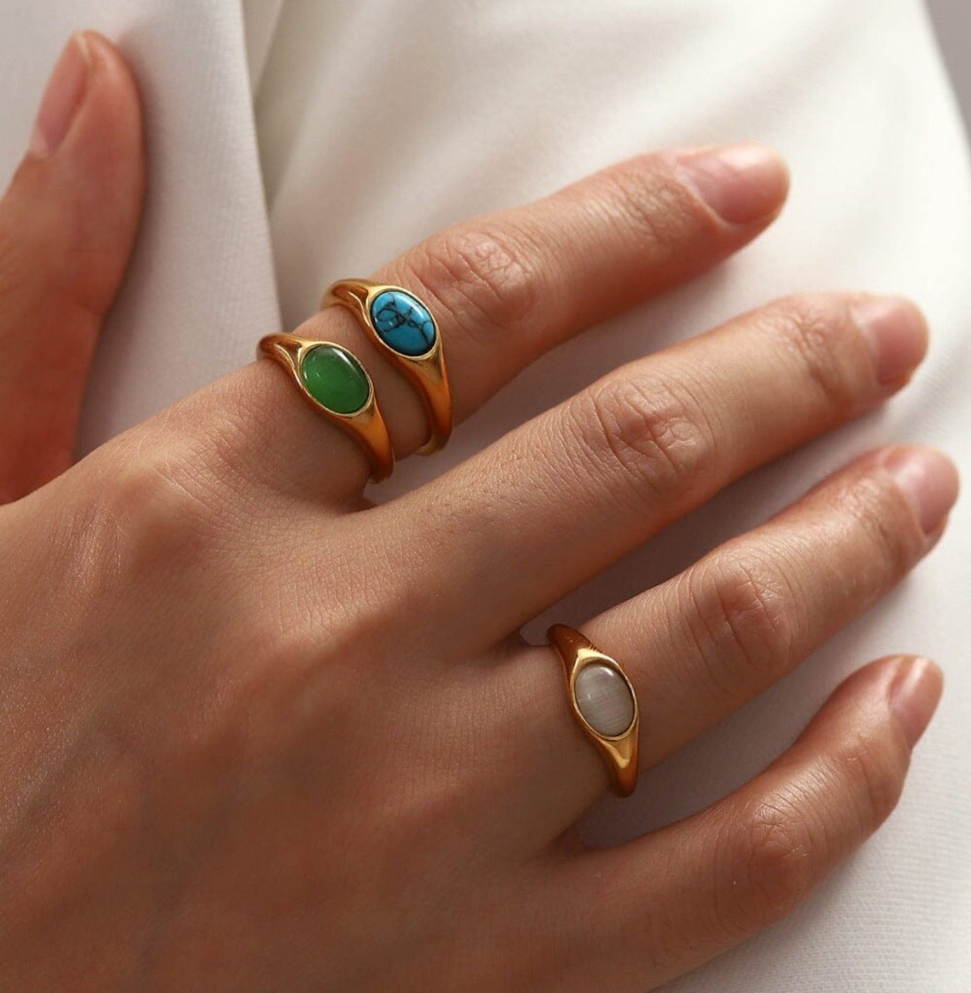 GREEN GEMSTONE RING ring Yubama Jewelry Online Store - The Elegant Designs of Gold and Silver ! 