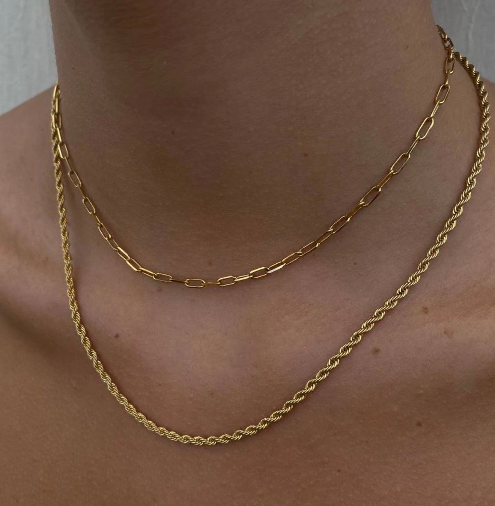 ROPE NECKLACE neck Yubama Jewelry Online Store - The Elegant Designs of Gold and Silver ! Gold 
