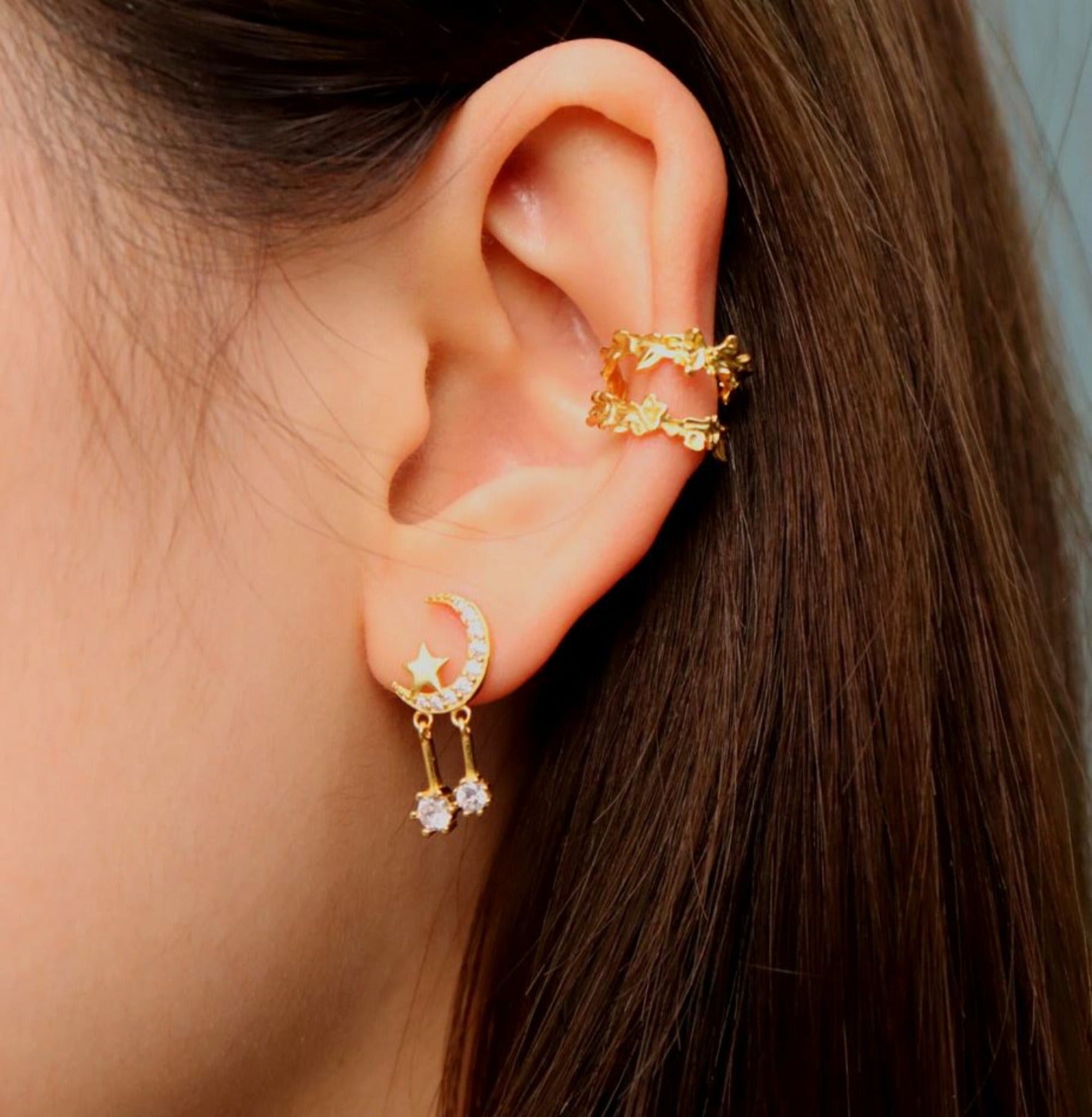 STAR SHORT EARRINGS earing Yubama Jewelry Online Store - The Elegant Designs of Gold and Silver ! 