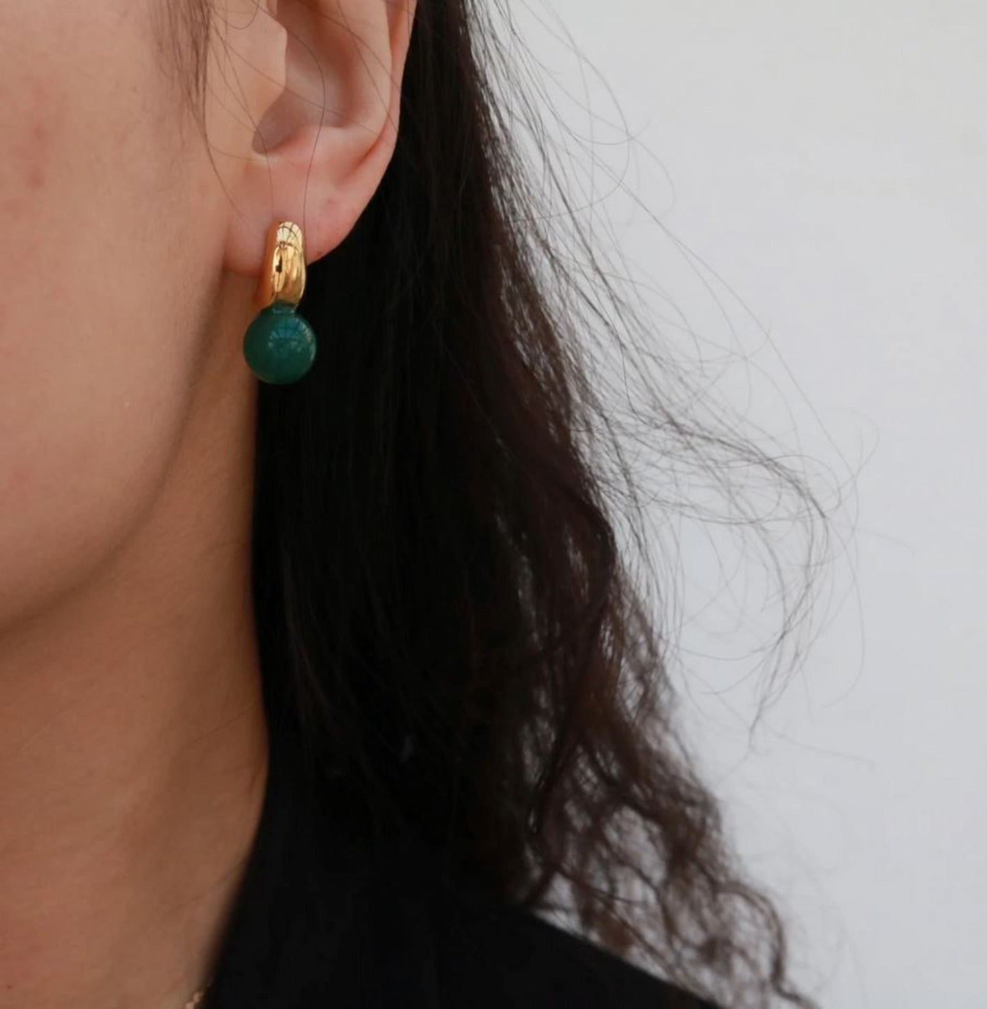 GREEN AGATE EARRINGS earing Yubama Jewelry Online Store - The Elegant Designs of Gold and Silver ! 