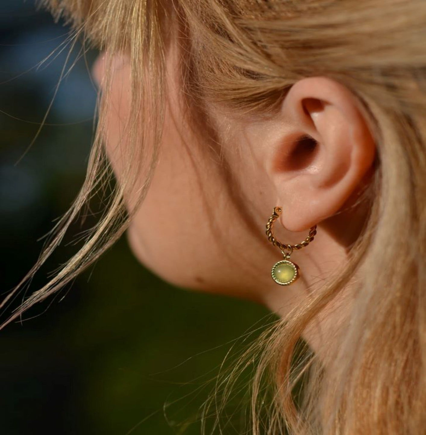 GENUINE GREEN STONE EARRINGS earing Yubama Jewelry Online Store - The Elegant Designs of Gold and Silver ! 