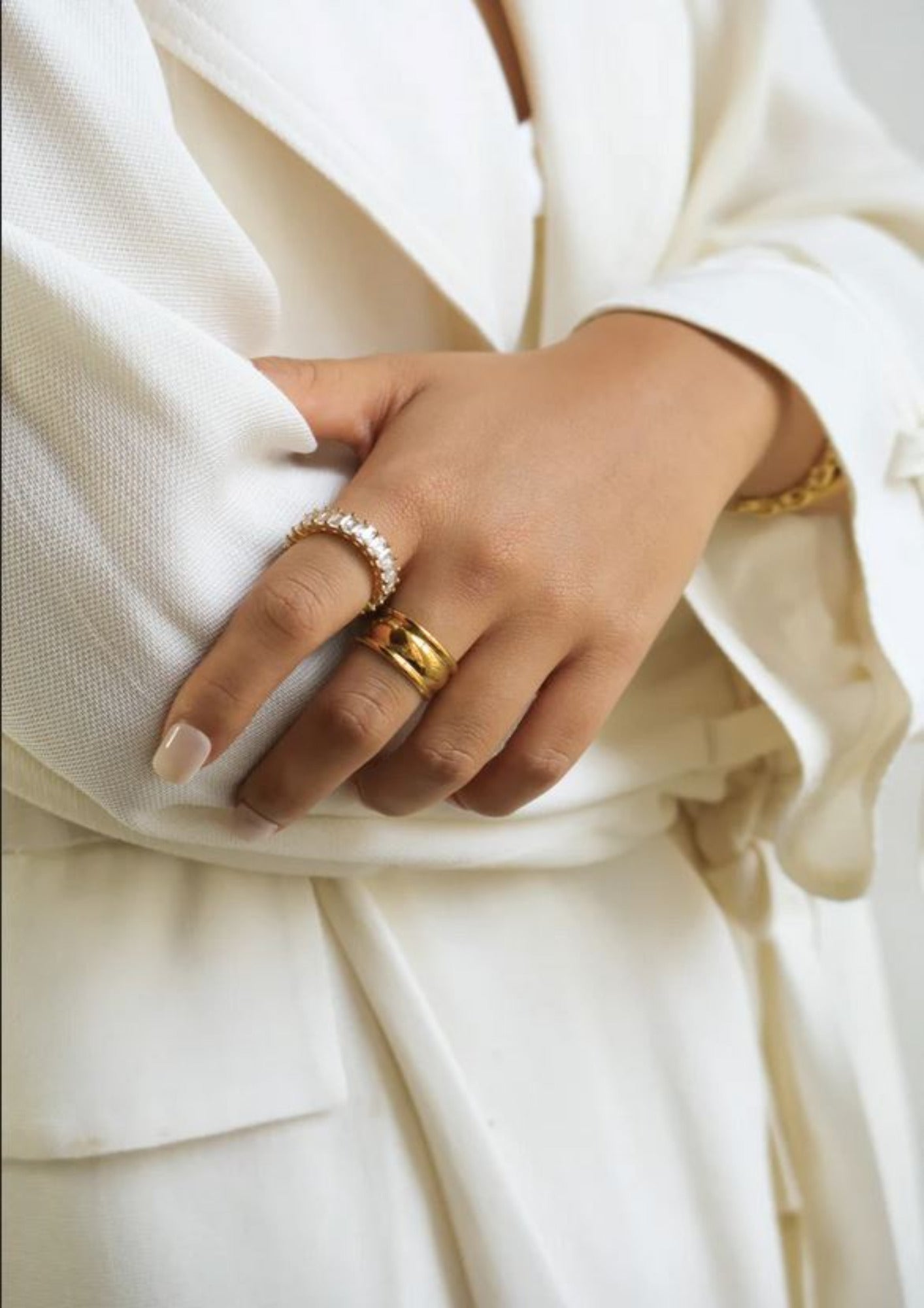 Classic Streamer Glossy 18K Gold Plating French Fashionable Retro Multi-layer Curved Ring ring Yubama Jewelry Online Store - The Elegant Designs of Gold and Silver ! 