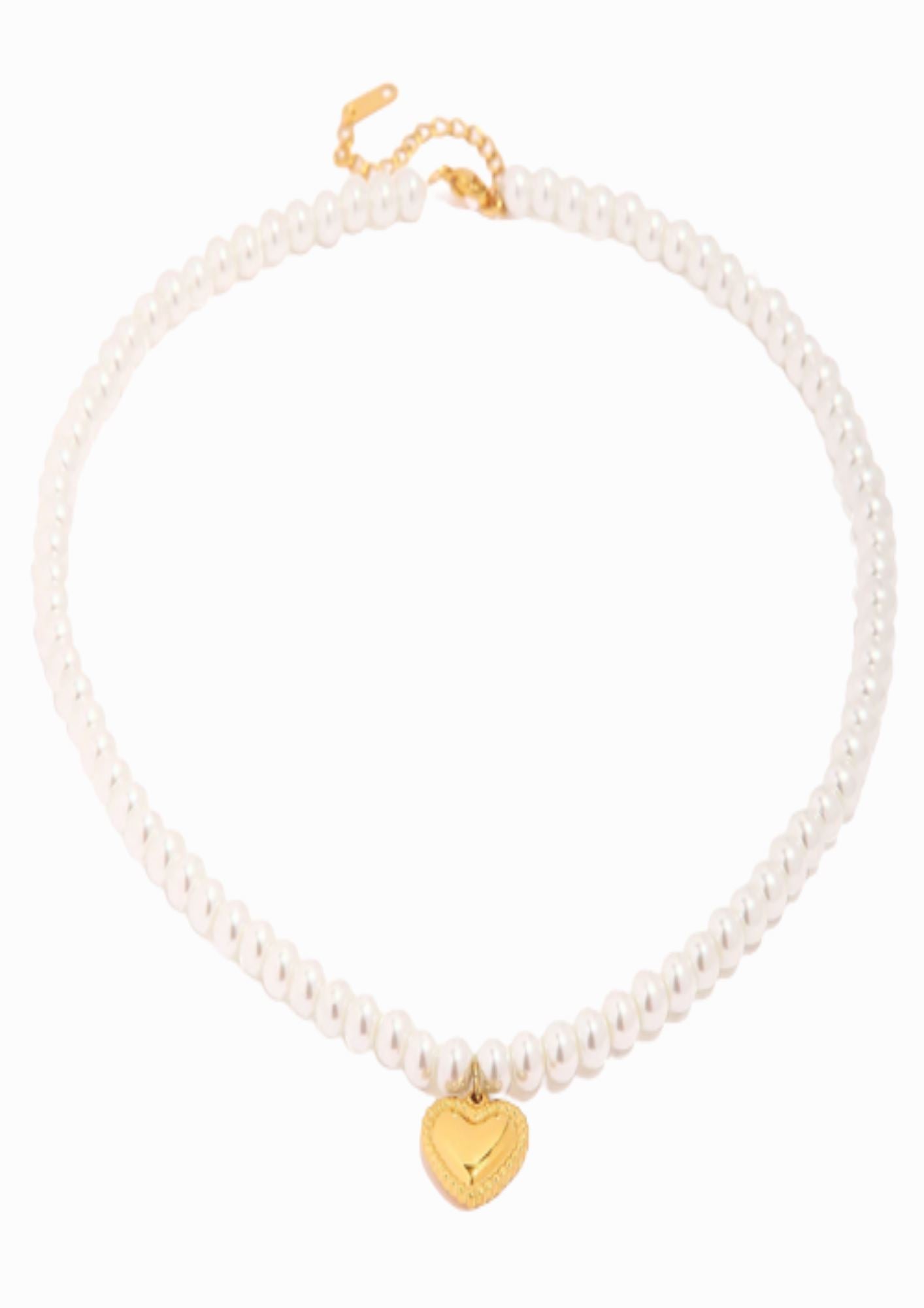 LOVE PEARL NECKLACE neck Yubama Jewelry Online Store - The Elegant Designs of Gold and Silver ! 